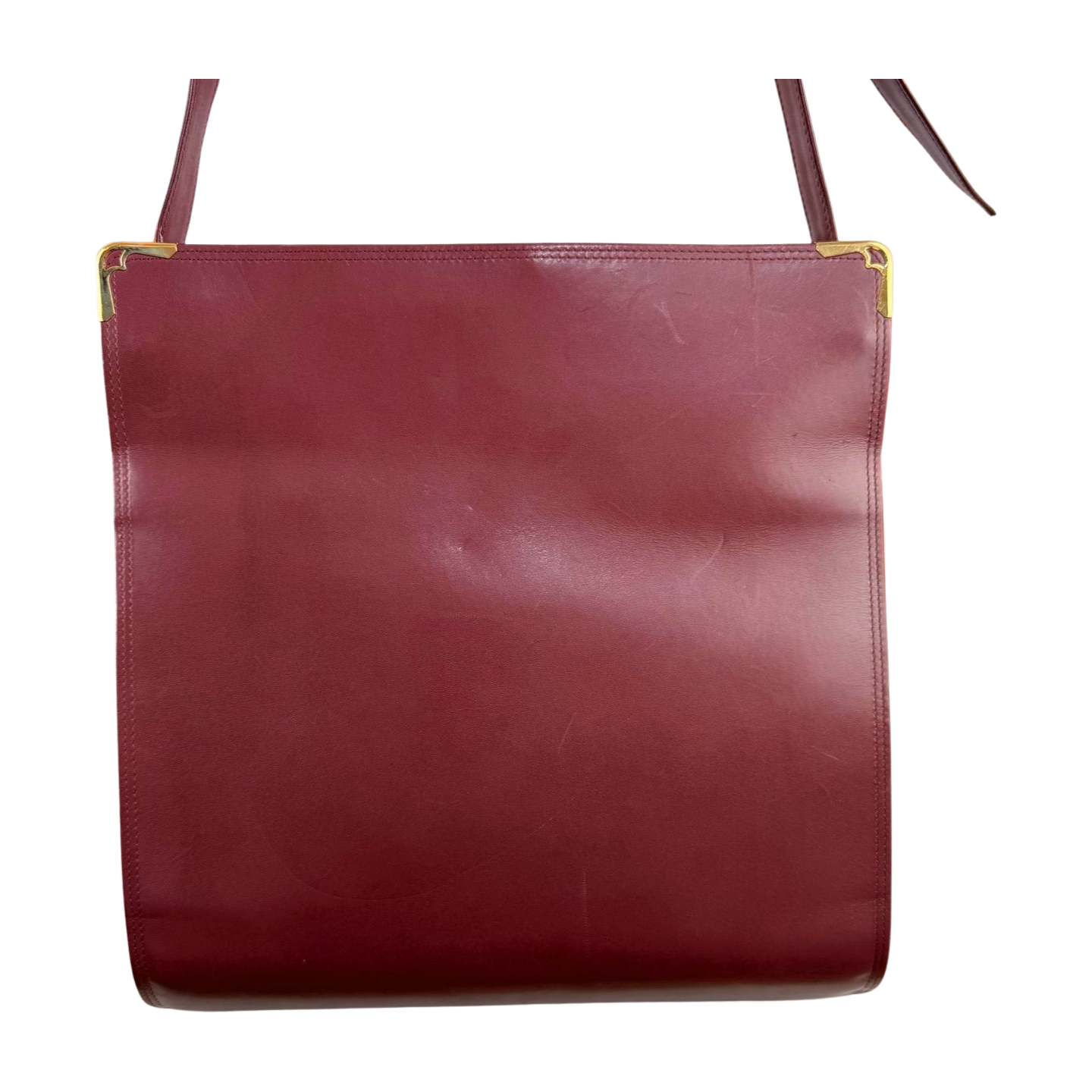 Cartier | Kiss-Lock Shoulder Bag in Burgundy Leather (Excellent Condition)