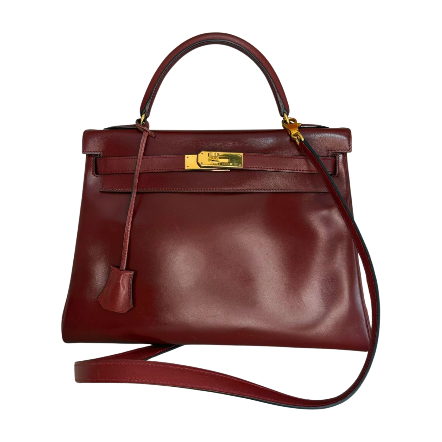 Hermes | Kelly Sellier 32 in Deep Red (Excellent Condition)