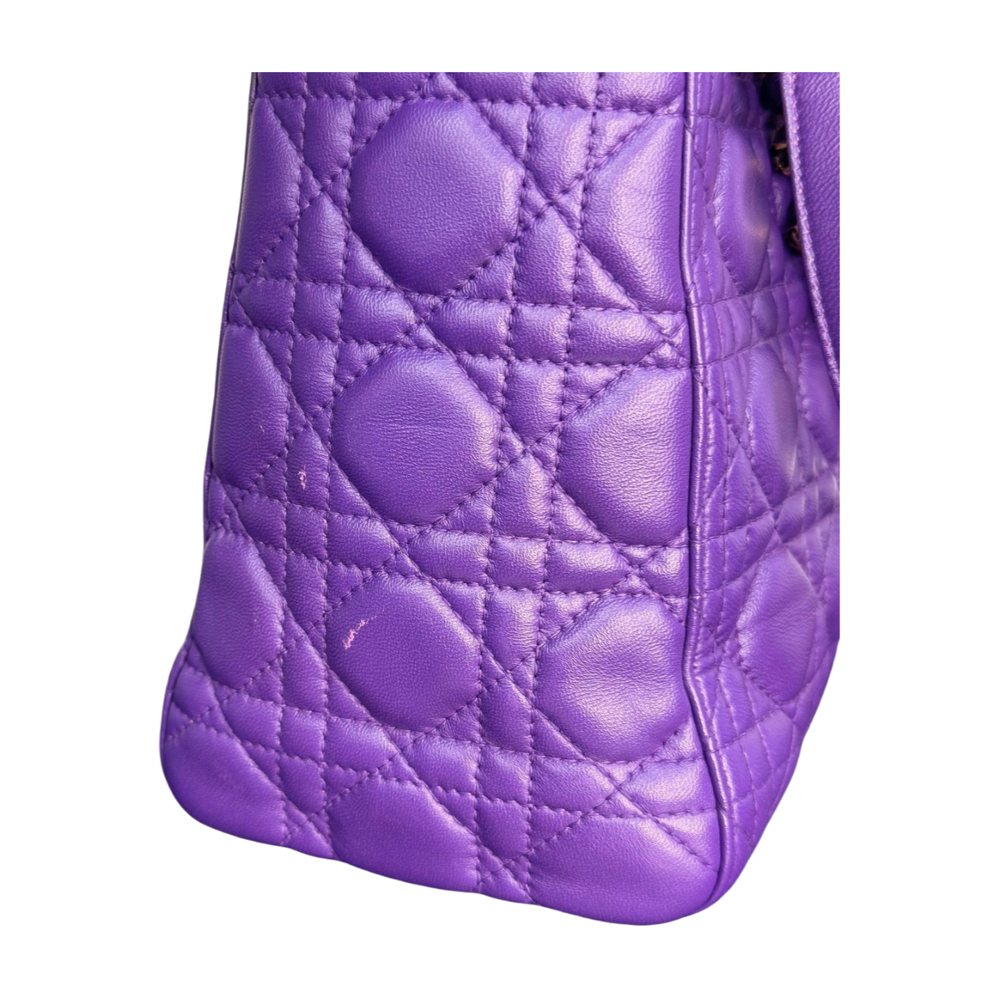 Dior | Limited Edition Medium Lady Dior - Purple Leather Quilt (Excellent Condition) - CONS