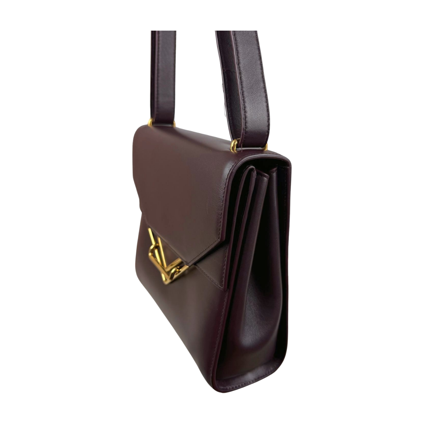 Bottega Veneta | Vintage Logo Flap Bag in Burgundy Leather (Excellent Condition)