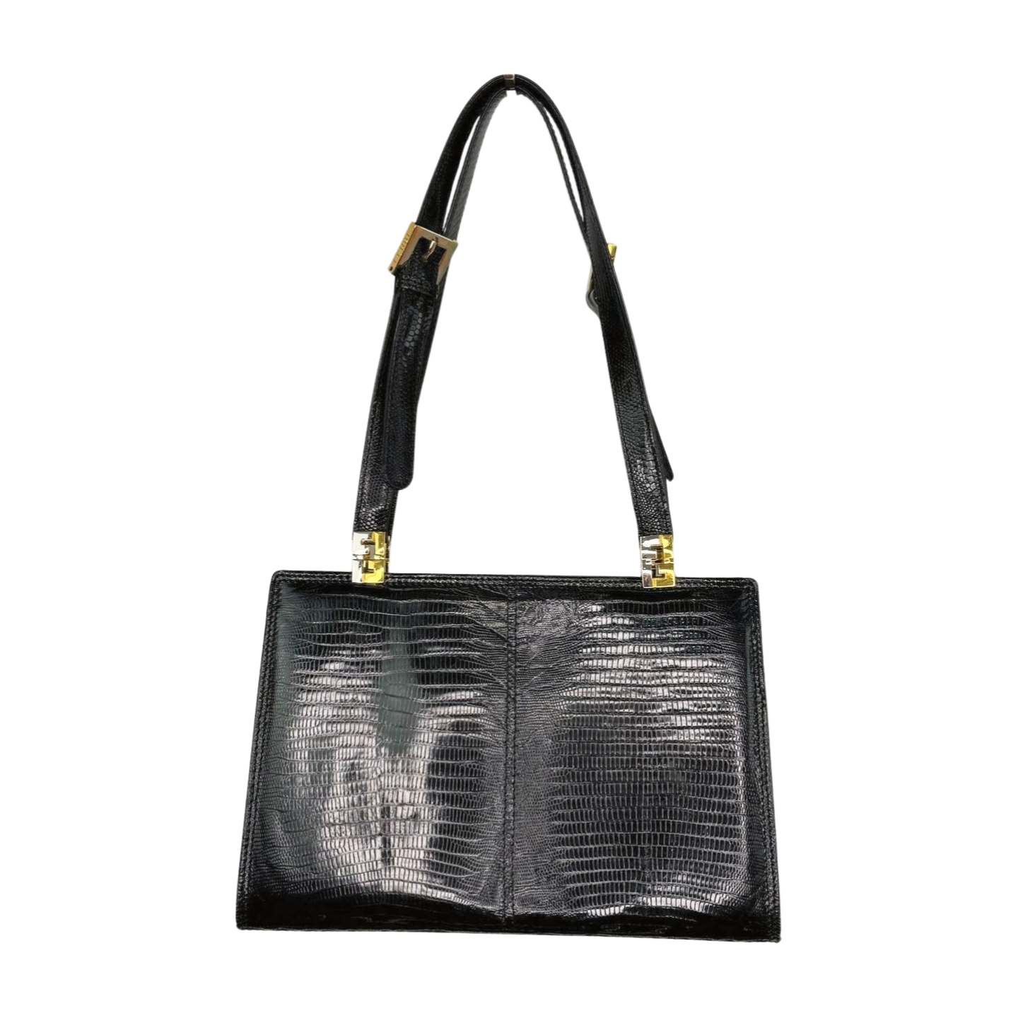 Fendi | Black Lizard Skin Handbag (Excellent Condition) - CONS