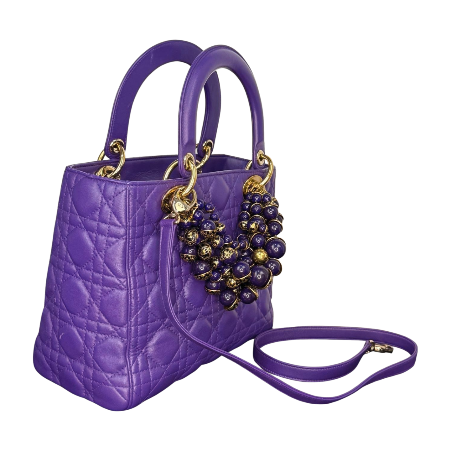 Dior | Limited Edition Medium Lady Dior - Purple Leather Quilt (Excellent Condition) - CONS