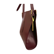 Cartier | Kiss-Lock Shoulder Bag in Burgundy Leather (Excellent Condition)