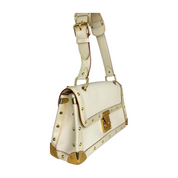 Louis Vuitton | Cream Gold Studded Bag (Excellent Condition)