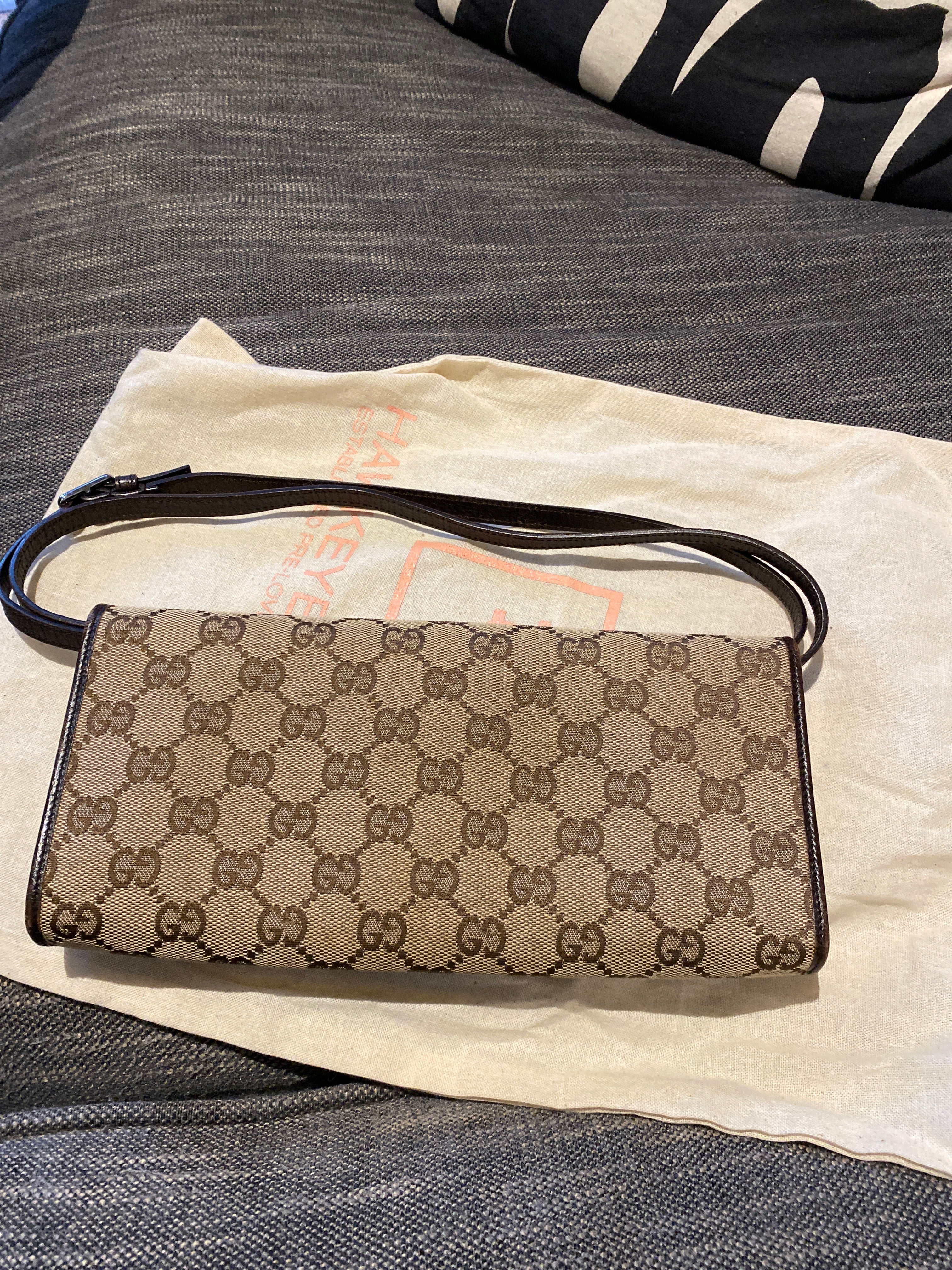 Gucci Monogram Bamboo Crossbody/Clutch