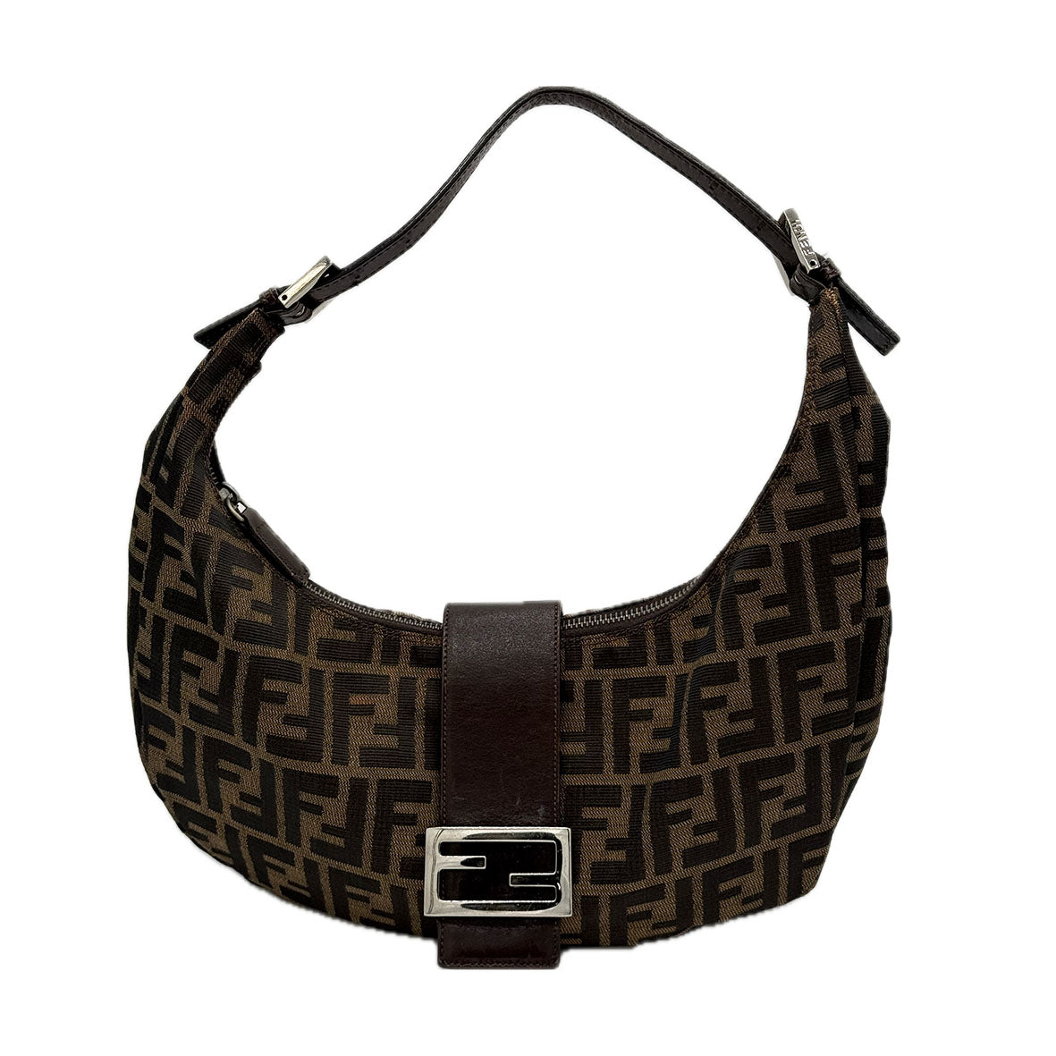 Fendi | Zucca Hobo Bag | Canvas | Silver Hardware