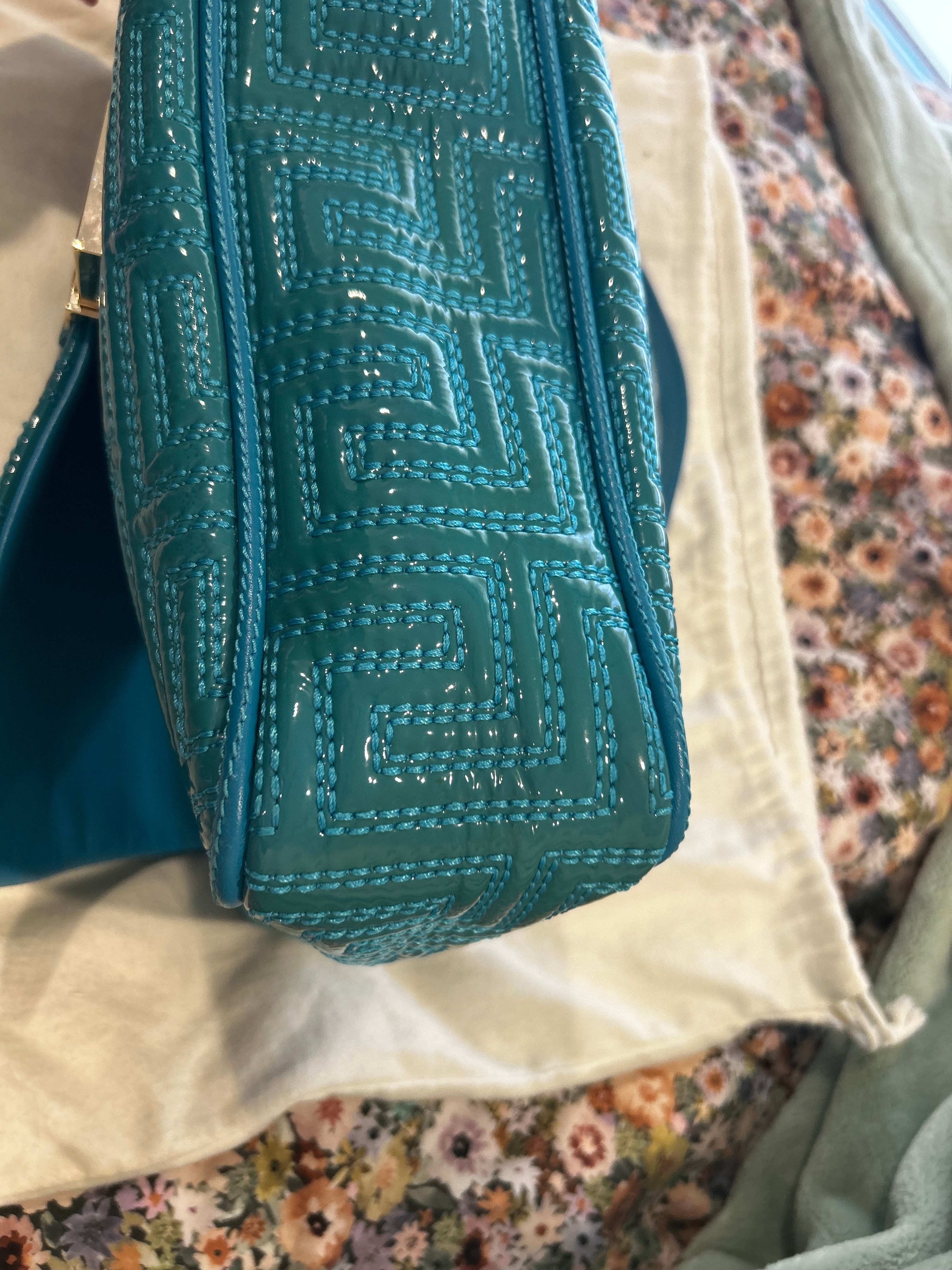 Versace teal shoulder bag