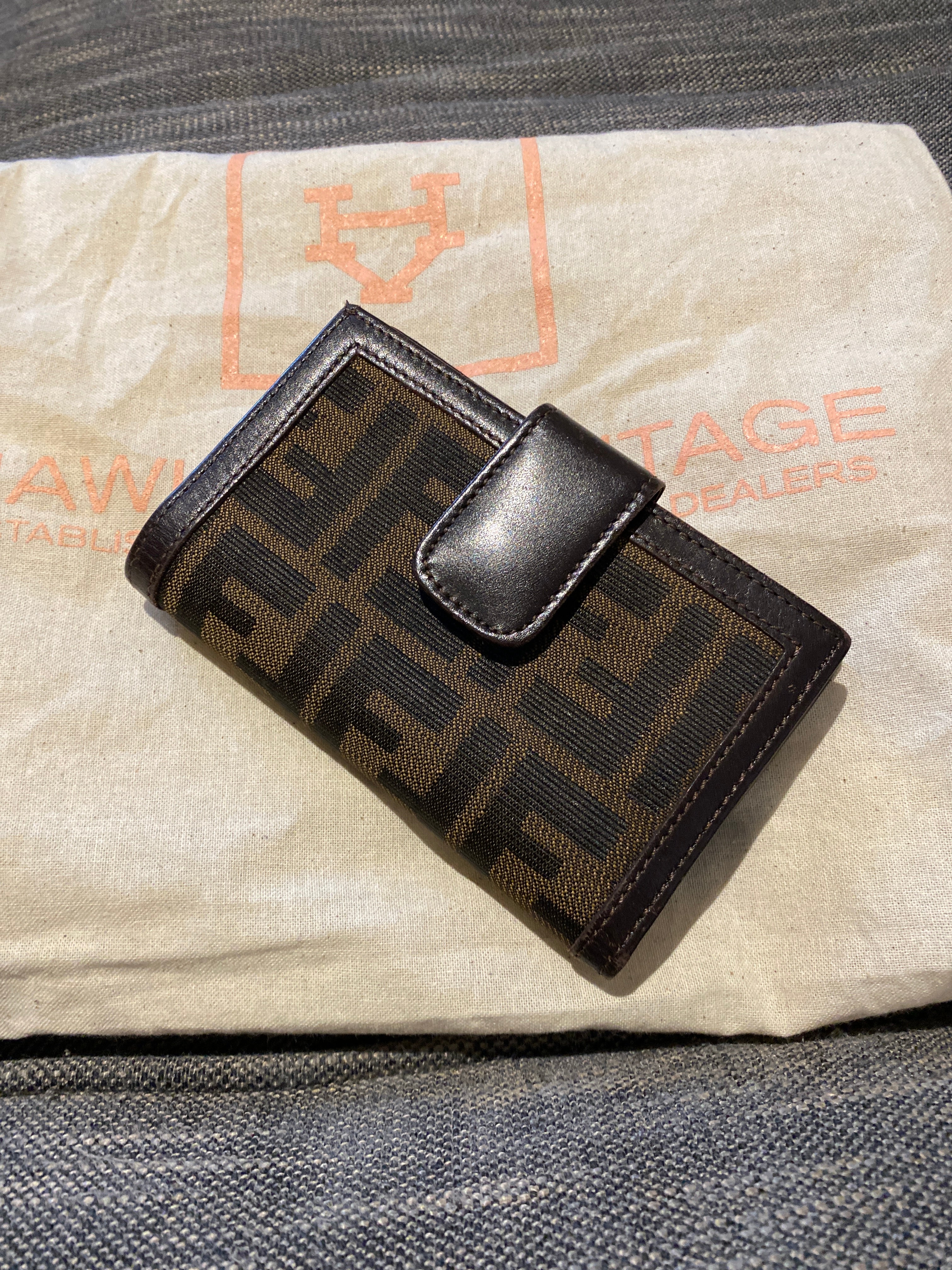 Fendi Zucca Wallet in Fabric and Leather